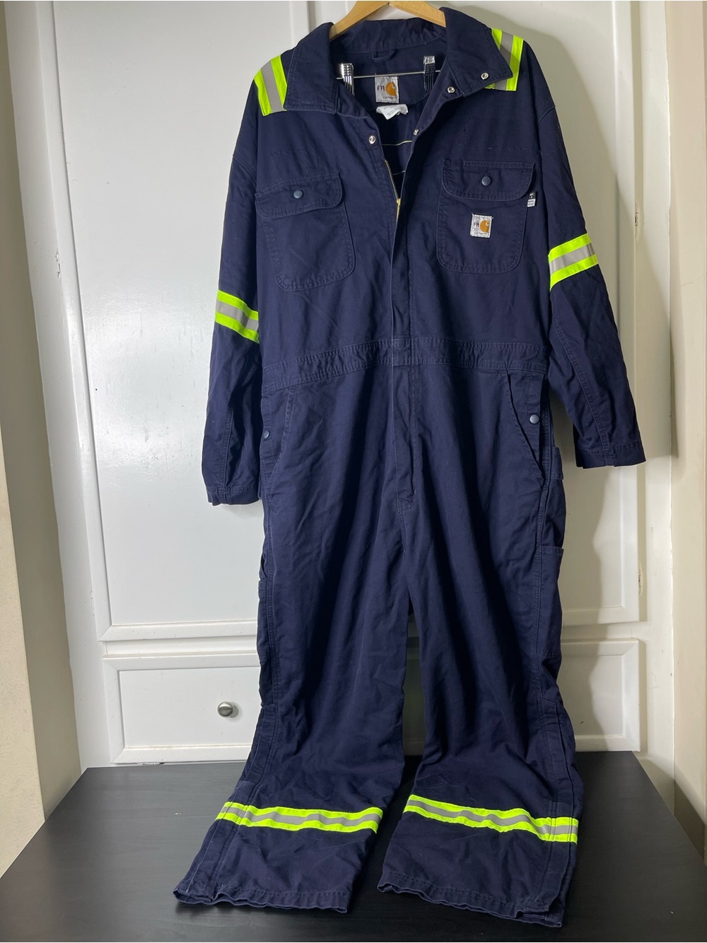 Carhartt FR Coveralls Men's XL Regular Navy Blue Flame Resistant Hi-Vis Safety